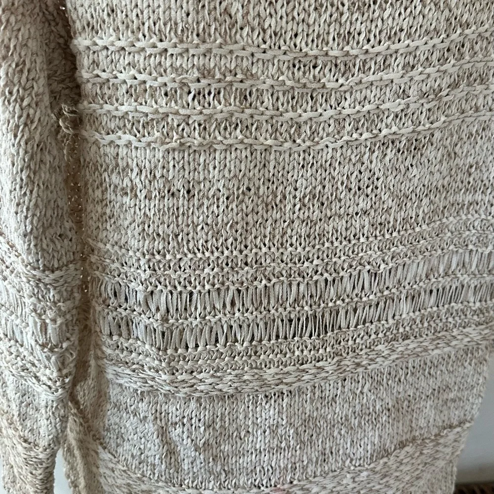 BCBGMAXAZRIA Women's Relax Mixed Stitch Sweater In Plaster Combo Size XS $178 - Picture 4 of 8